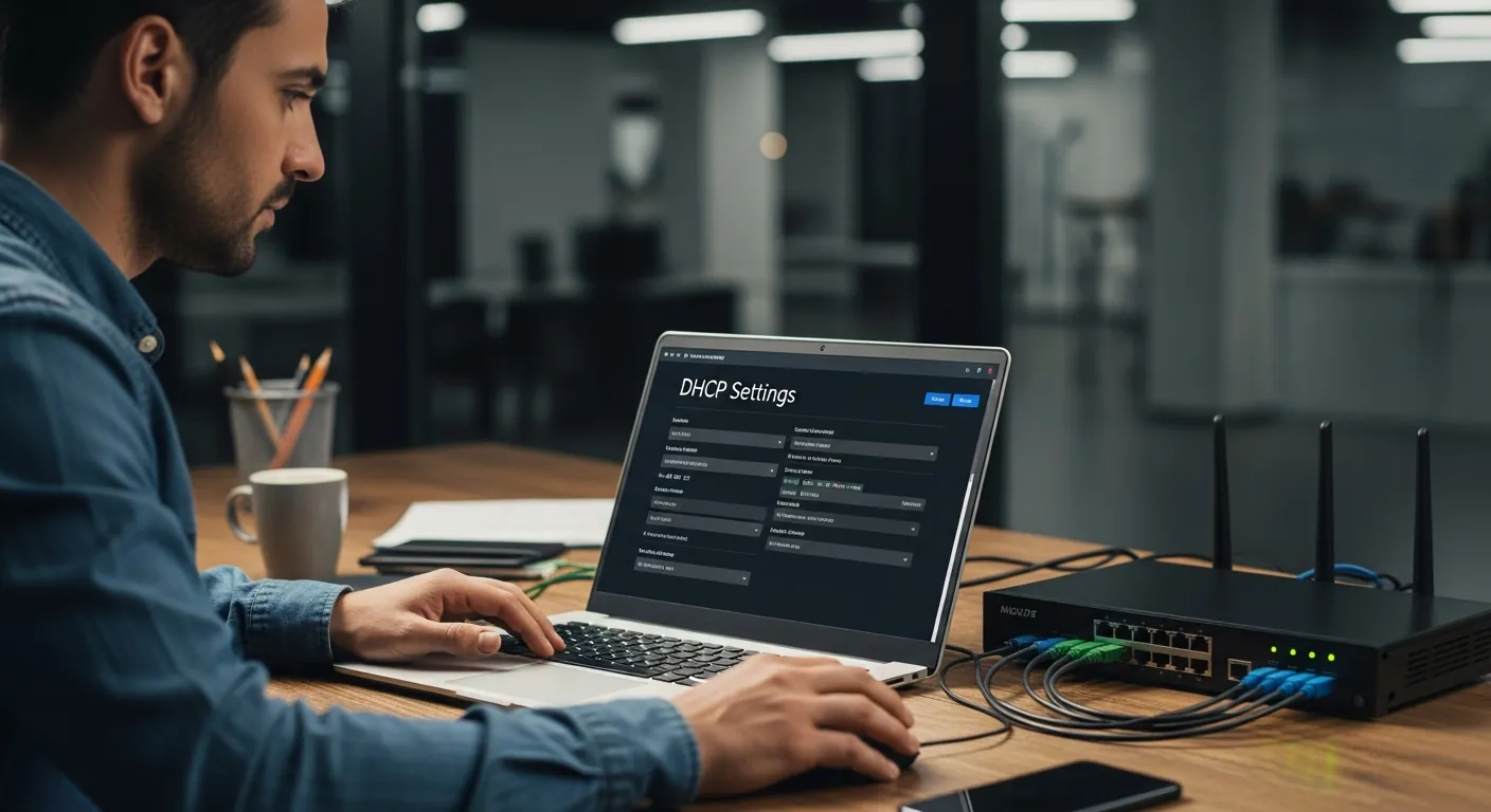 Configuração de DHCP em painel de roteador