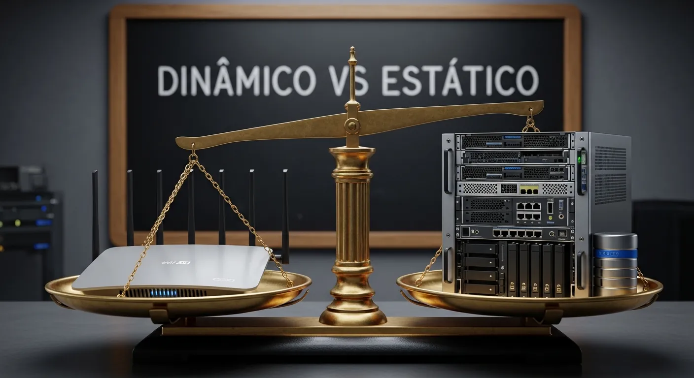 Comparação entre IP Dinâmico e IP Estático