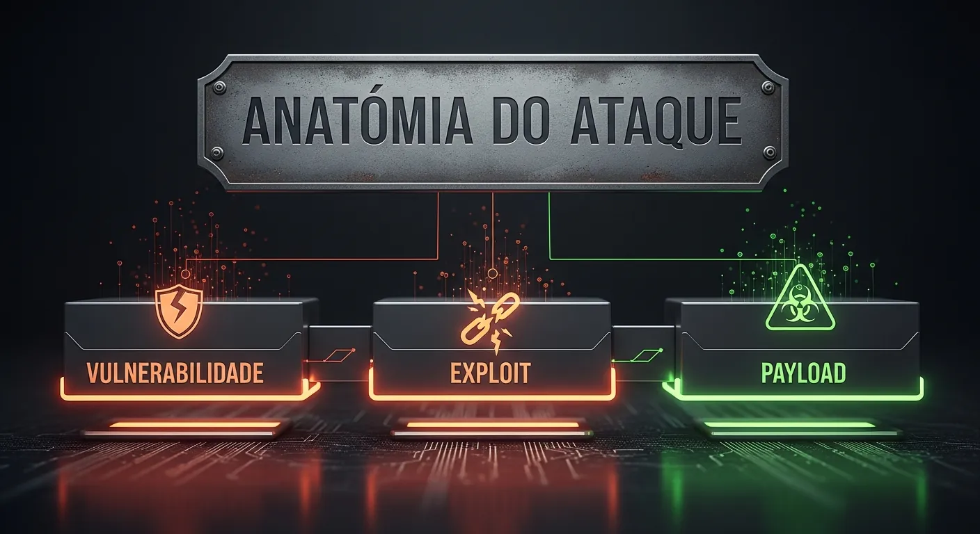 Diagrama mostrando como funciona um exploit