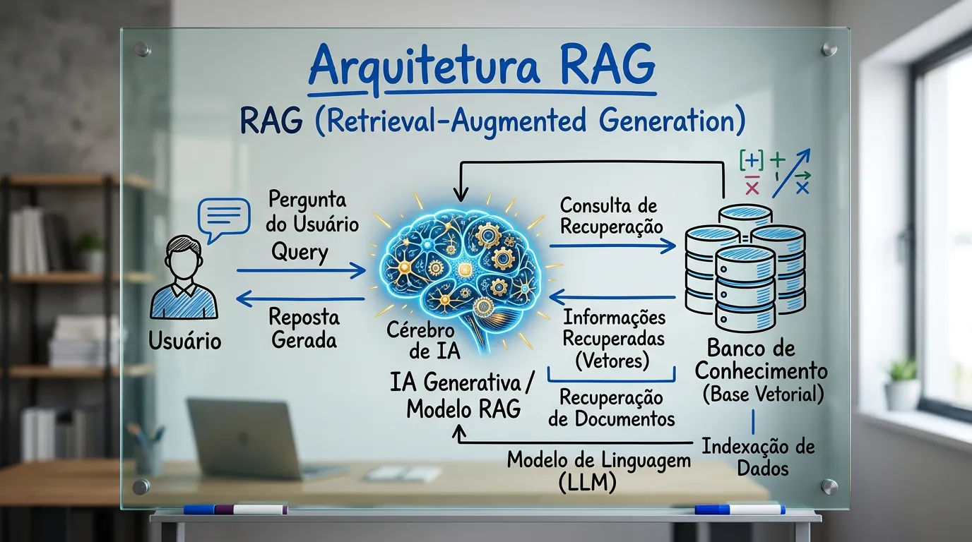 Diagrama explicando o funcionamento da arquitetura RAG