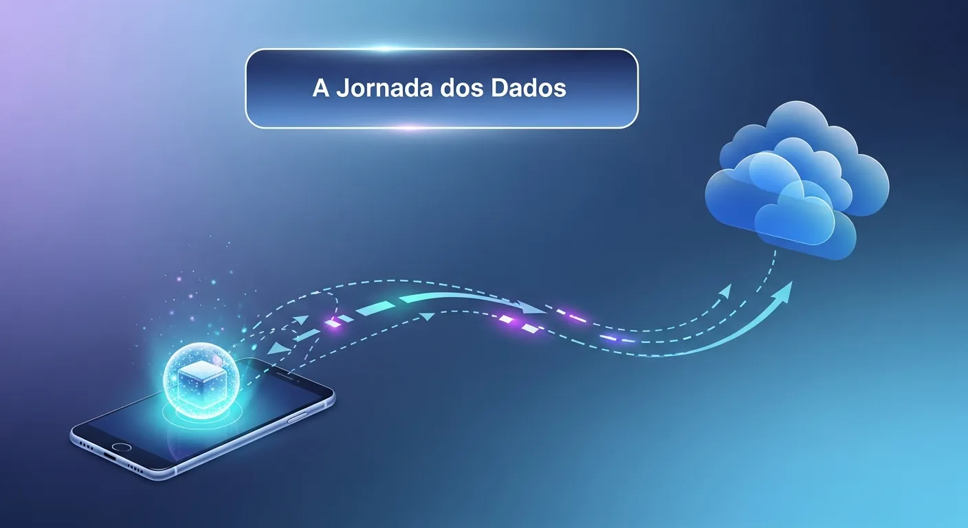 Diagrama do caminho dos pacotes de dados na internet