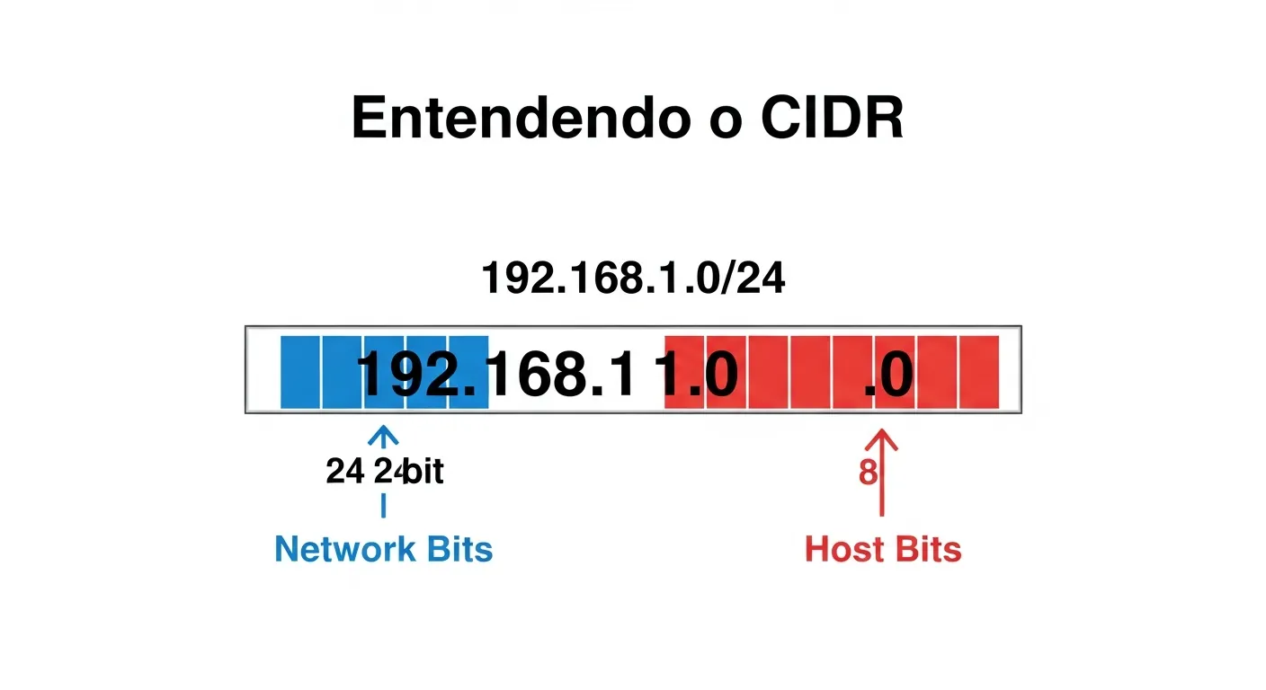 Diagrama explicando a notacao CIDR /24