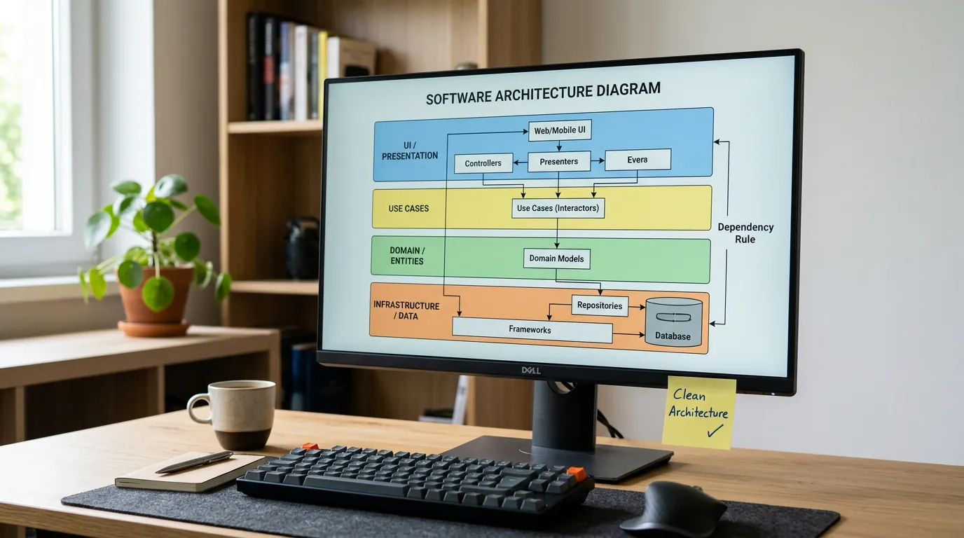 Diagrama de arquitetura de software limpa