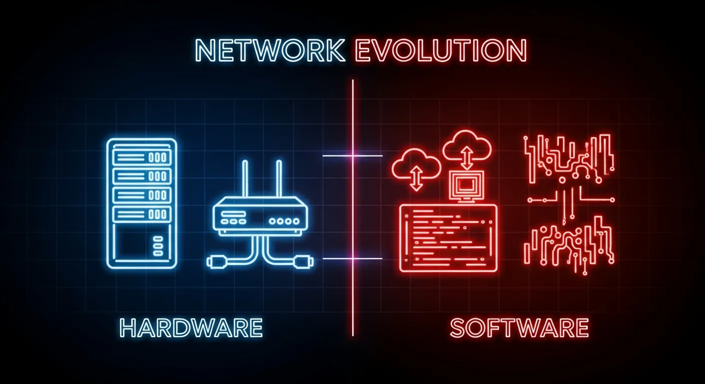 Diagrama de evolução de rede física para virtual