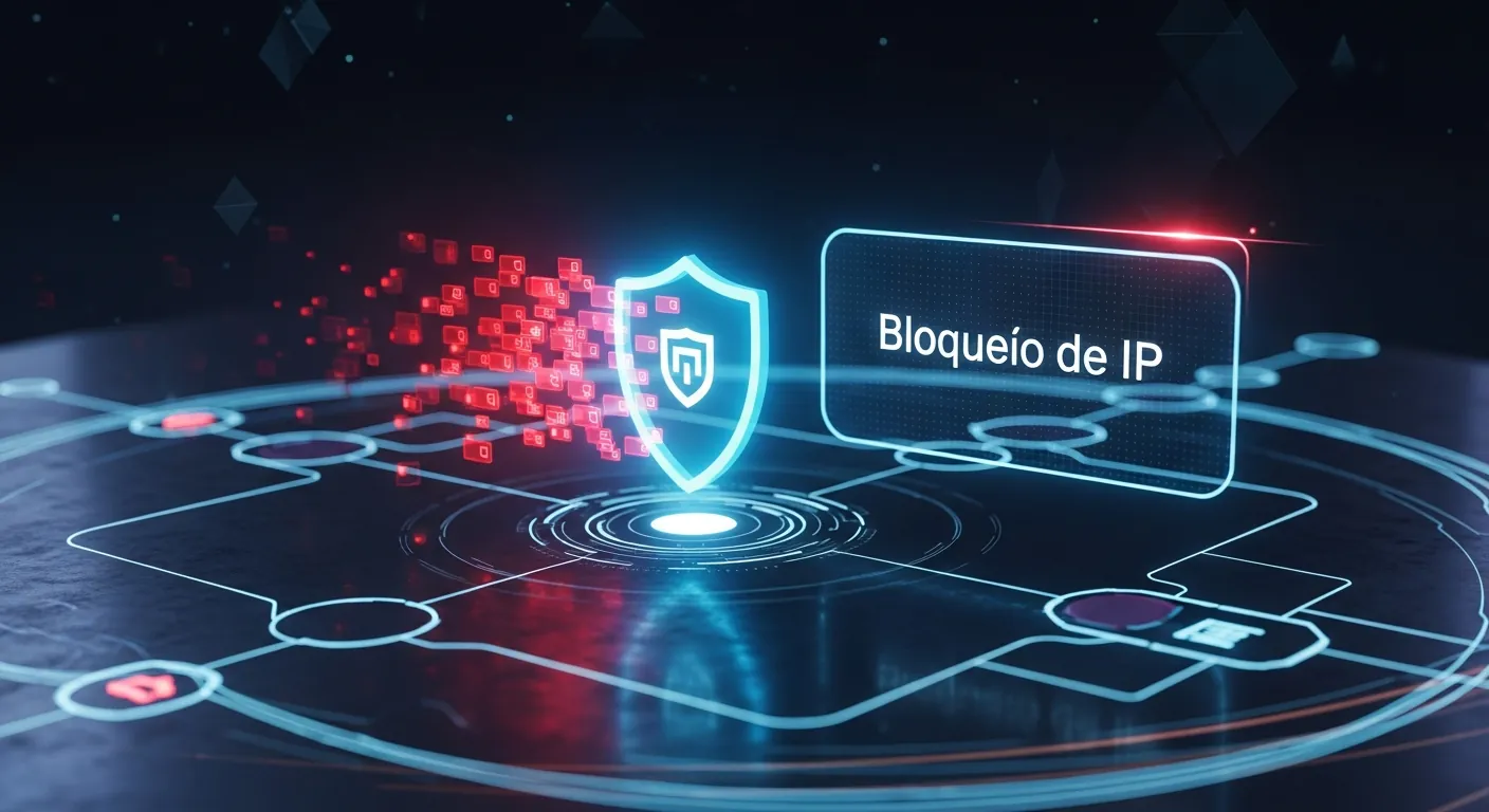 Diagrama de firewall bloqueando IPs maliciosos