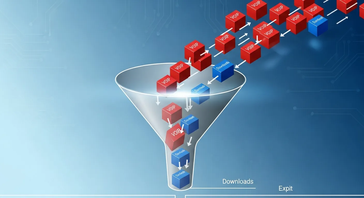 Diagrama de funcionamento do QoS priorizando pacotes