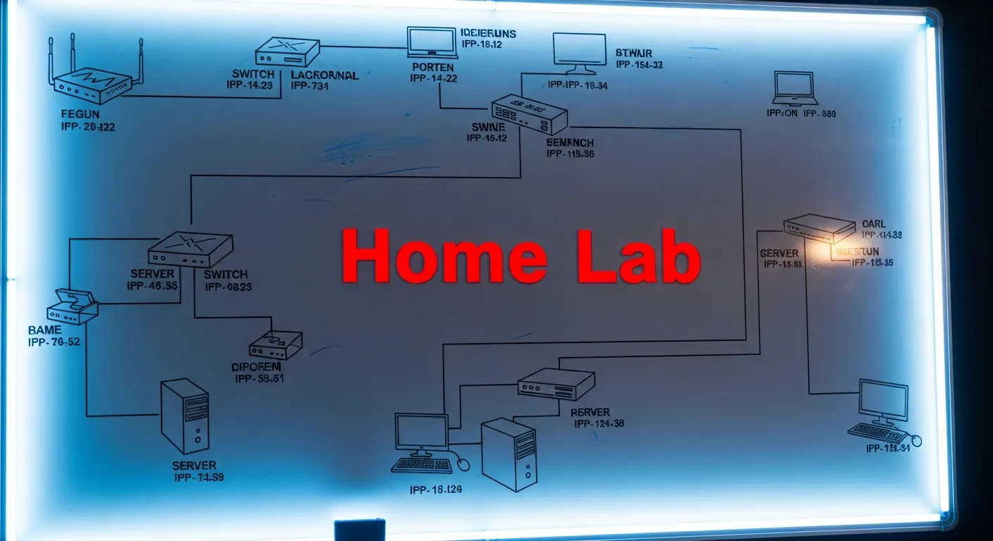 Diagrama de rede de um home lab de cibersegurança