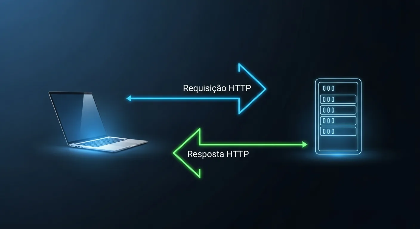 Diagrama explicativo do ciclo de requisição e resposta HTTP cliente servidor