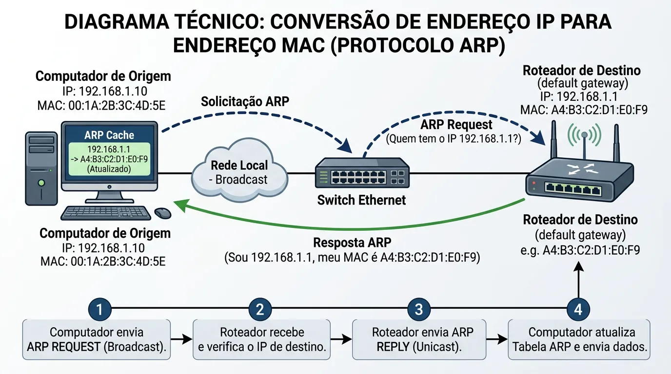 Diagrama de resolução IP para MAC