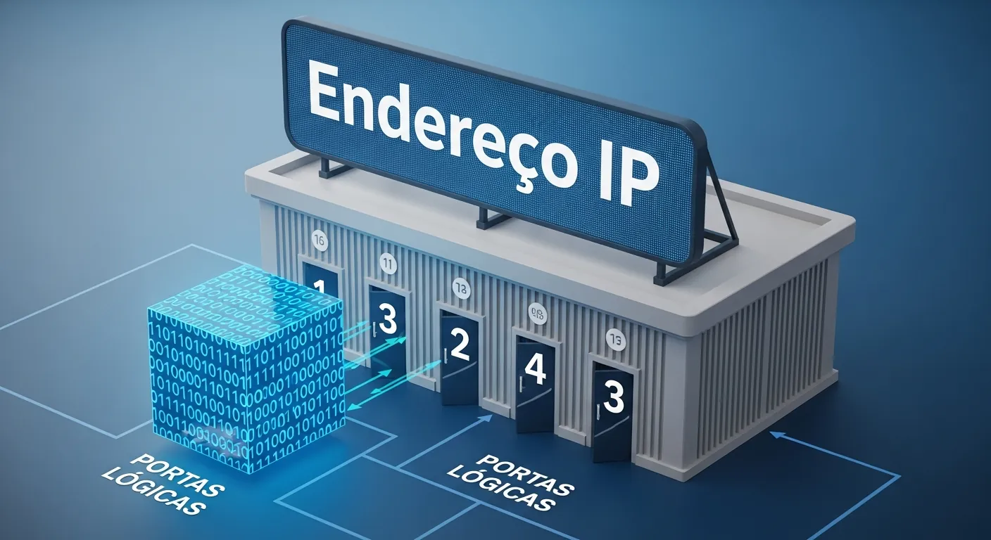 Analogia de endereço IP e portas lógicas