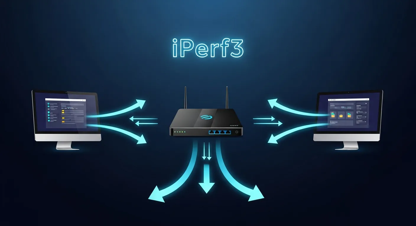 Diagrama de funcionamento do iPerf3 em rede local