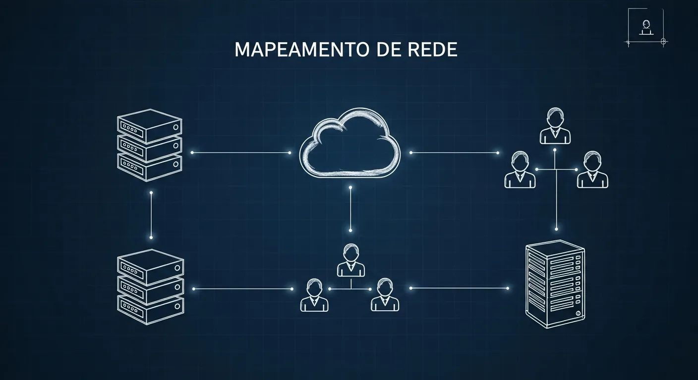 Diagrama de mapeamento de rede e OSINT