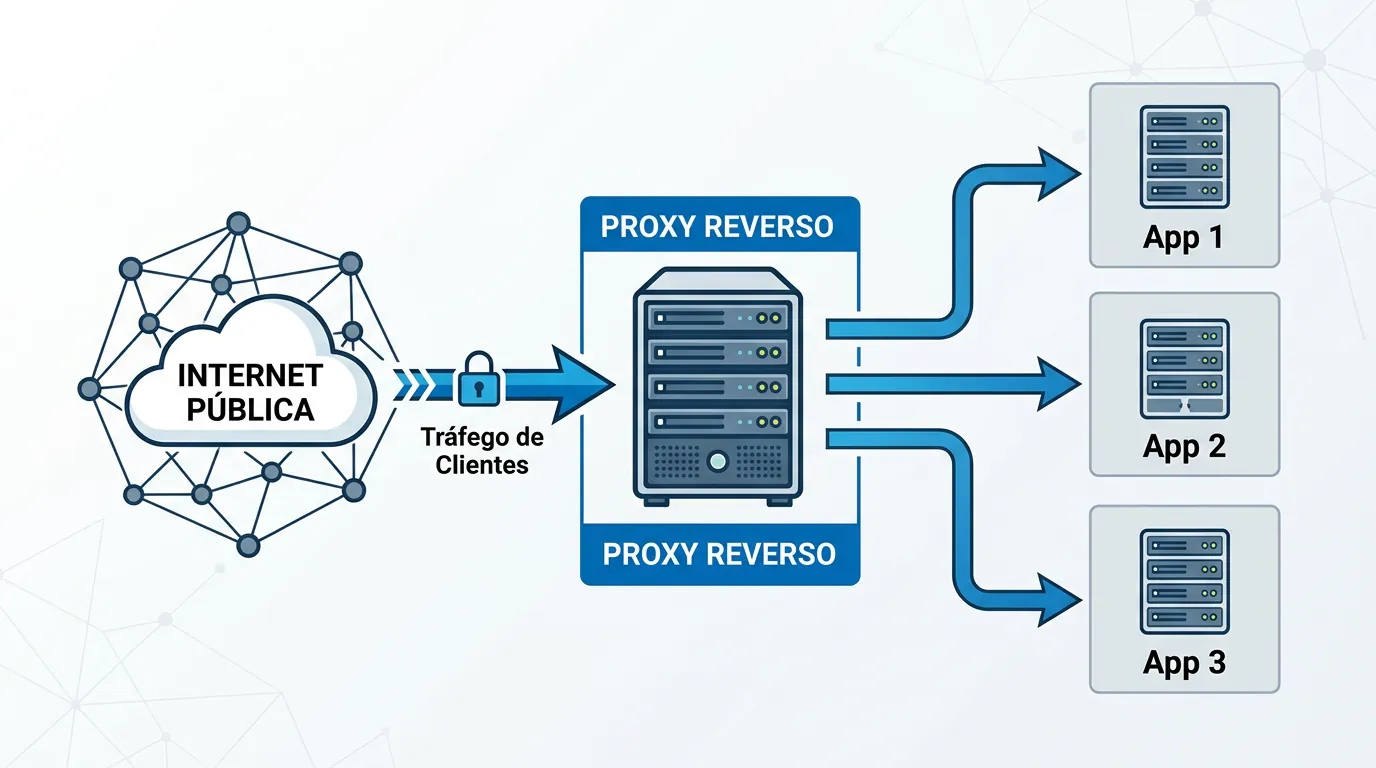 Diagrama de funcionamento de um proxy reverso