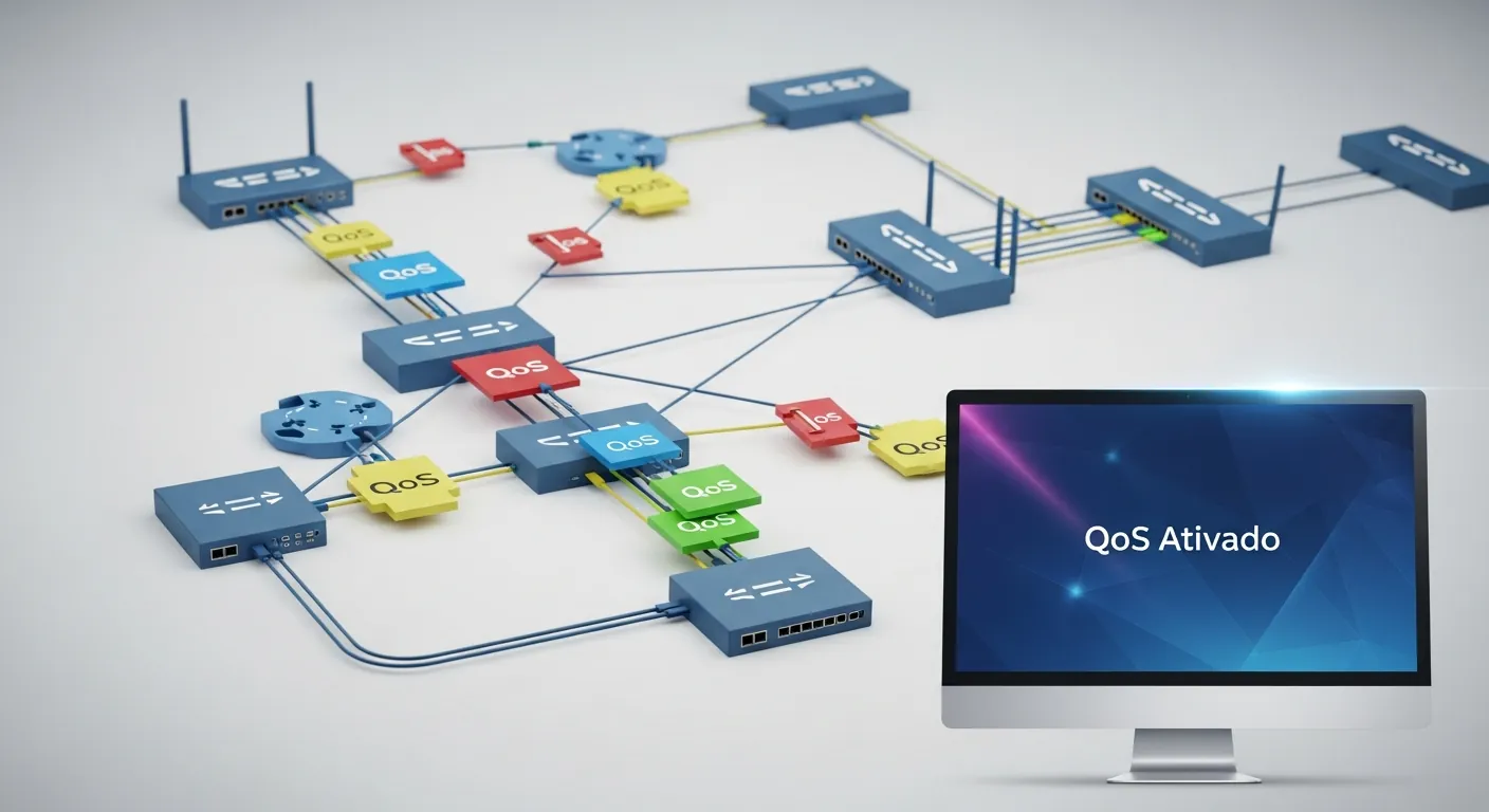 Diagrama de funcionamento do QoS em redes