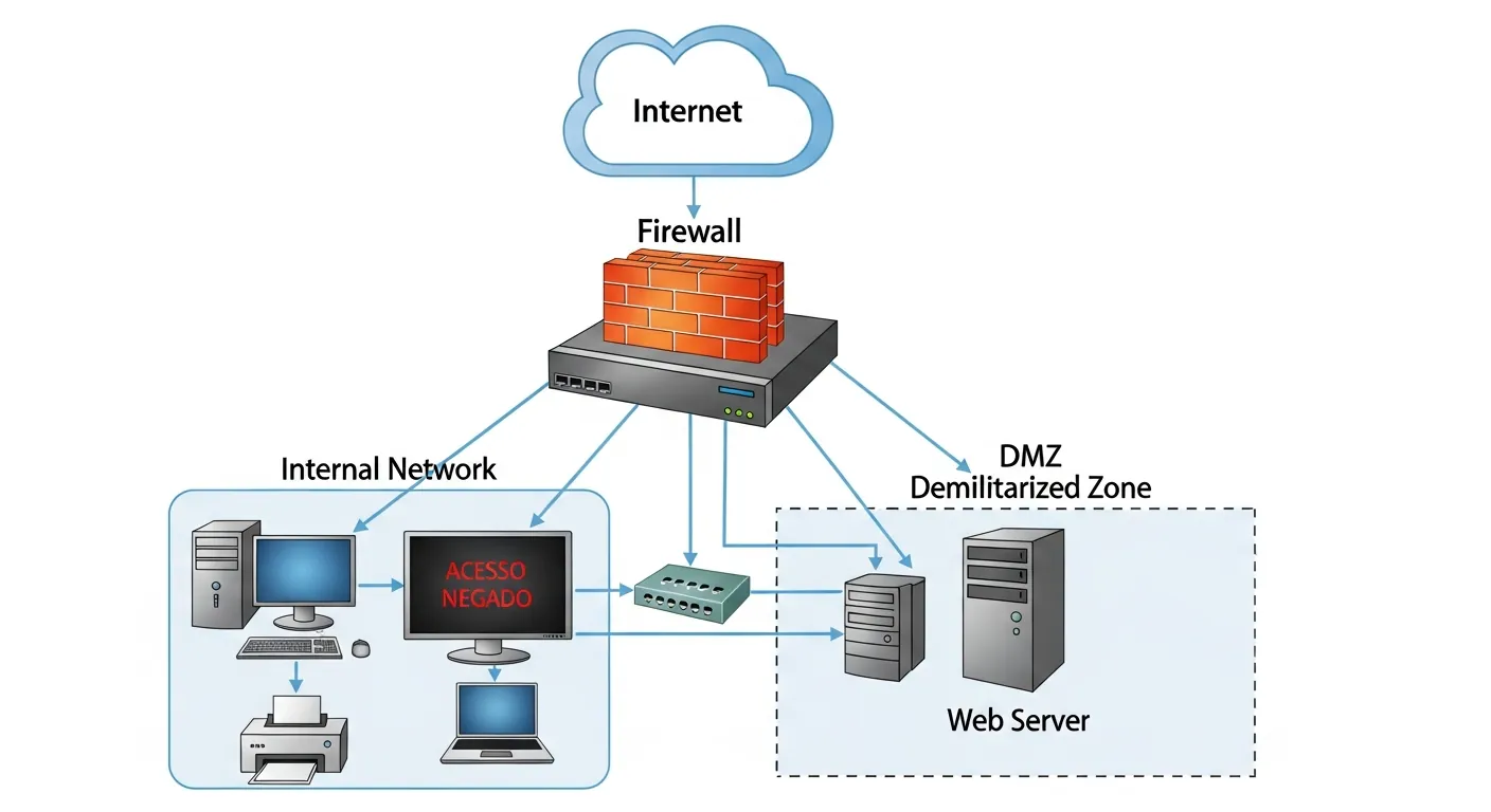 Diagrama de funcionamento de uma DMZ
