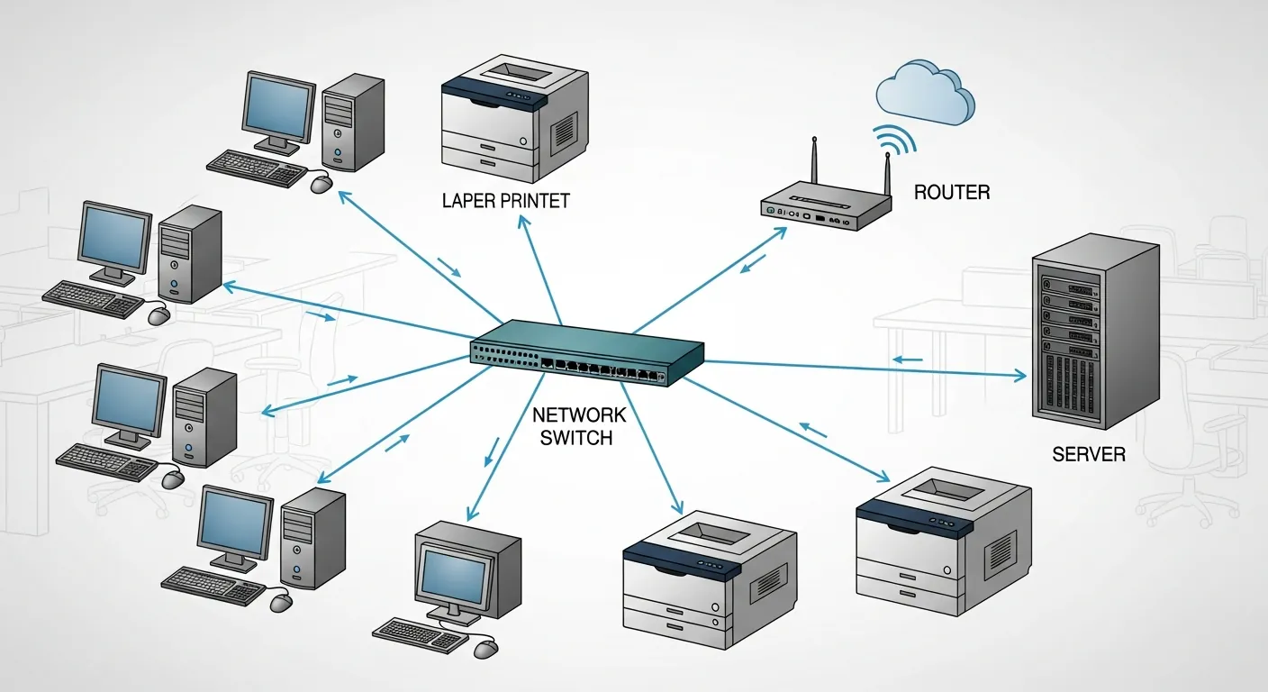 Diagrama de arquitetura de uma Rede LAN
