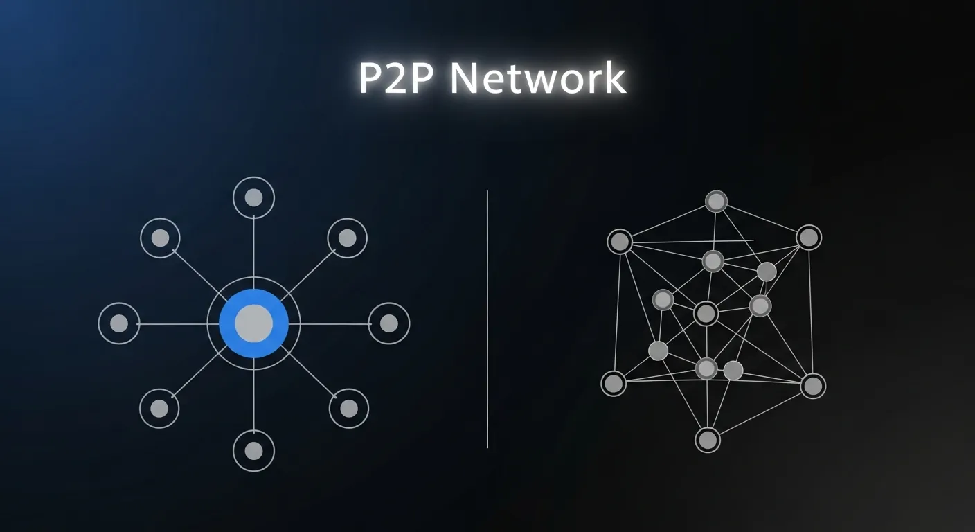 Diagrama de rede P2P vs Centralizada
