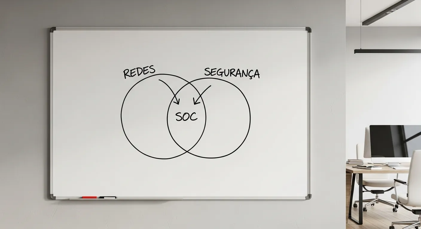 Diagrama mostrando a intersecção entre redes e segurança