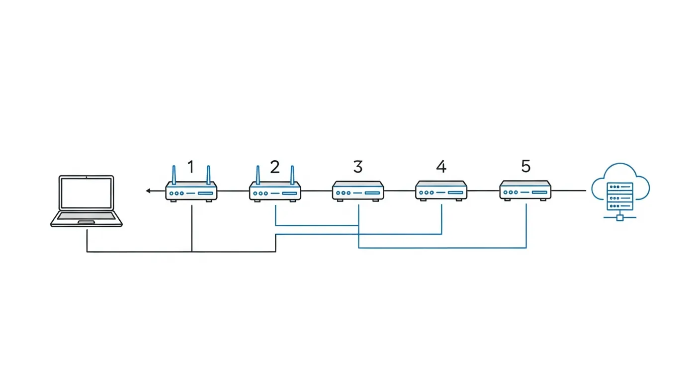Diagrama de saltos de rede traceroute