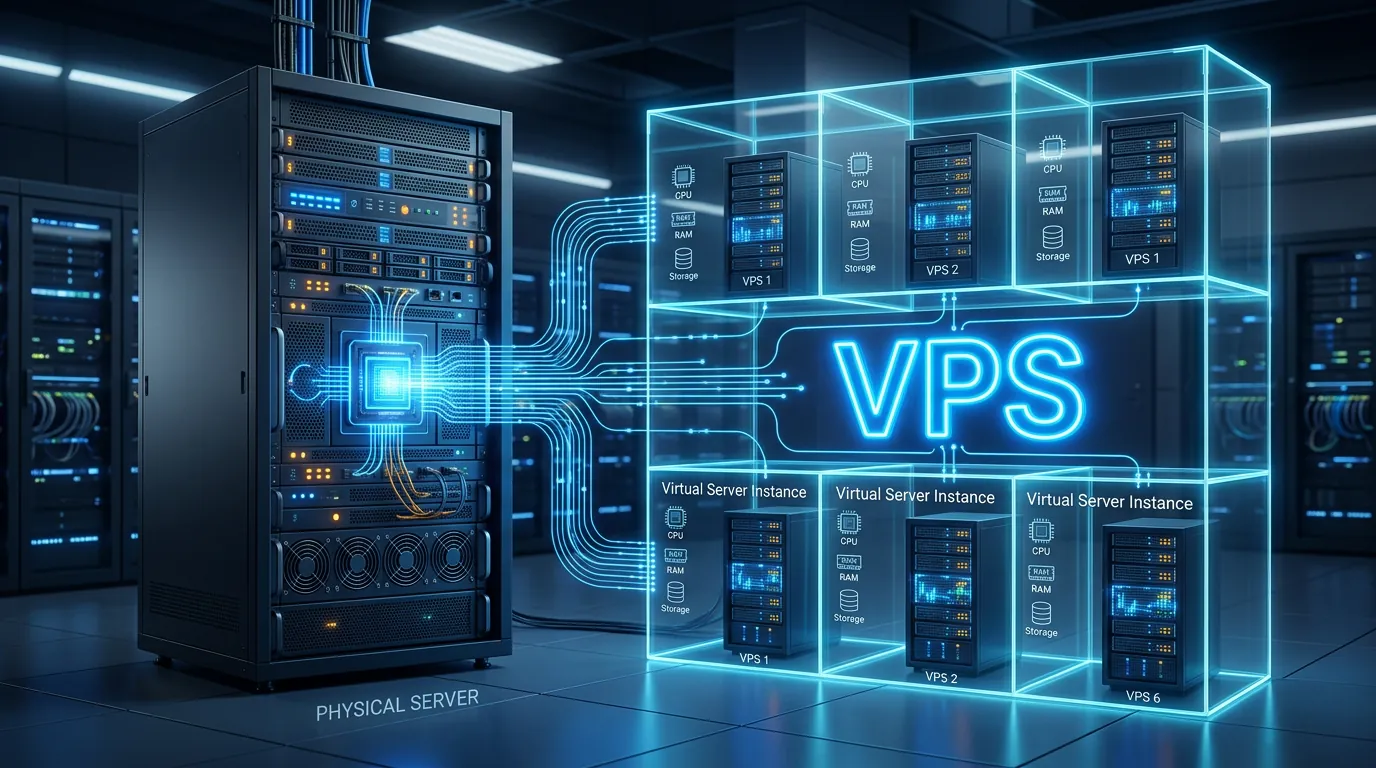 Diagrama de funcionamento de um Servidor VPS