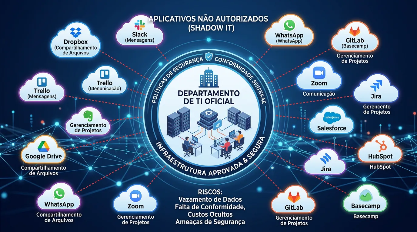 Diagrama ilustrando o ecossistema de Shadow IT