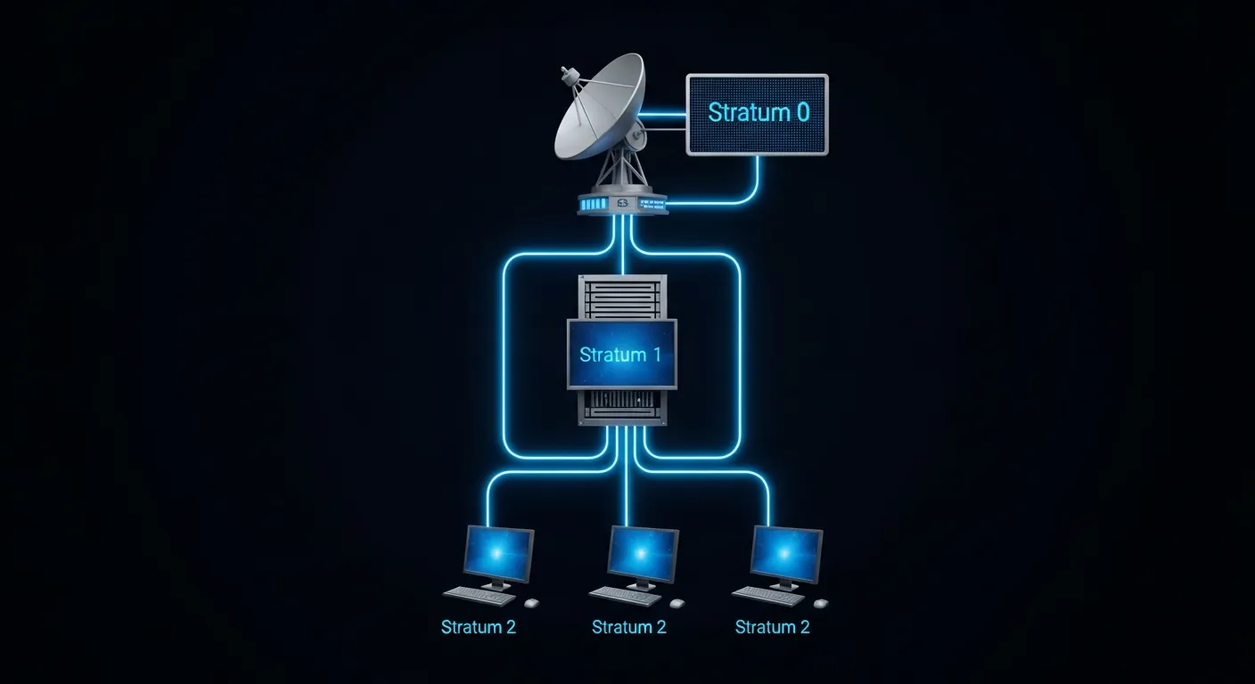 Diagrama da hierarquia Stratum do NTP