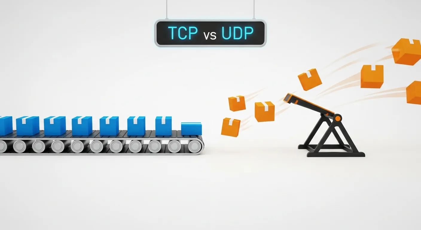 Diagrama explicativo das diferenças entre TCP e UDP