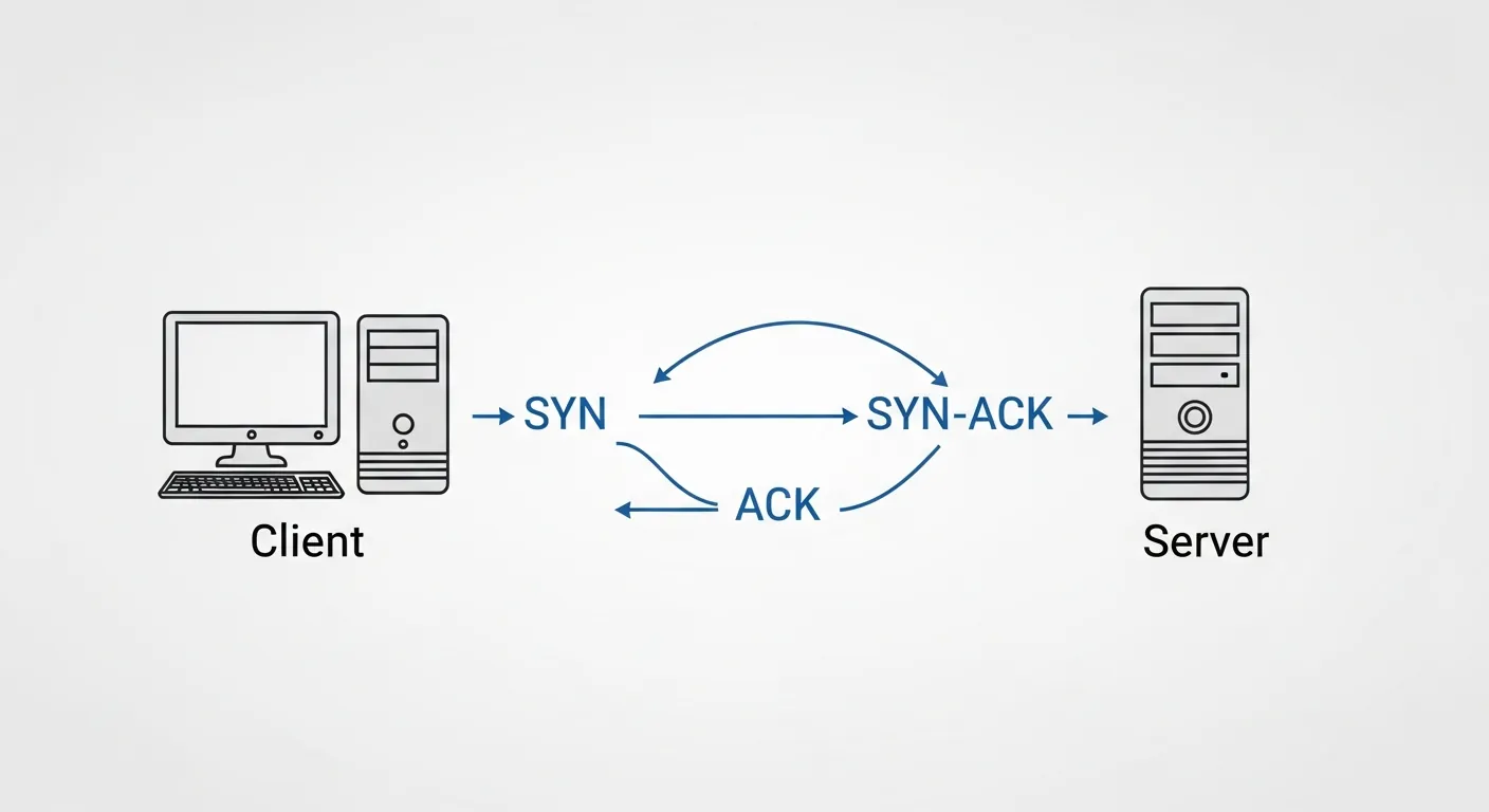 Diagrama do processo Three-Way Handshake TCP