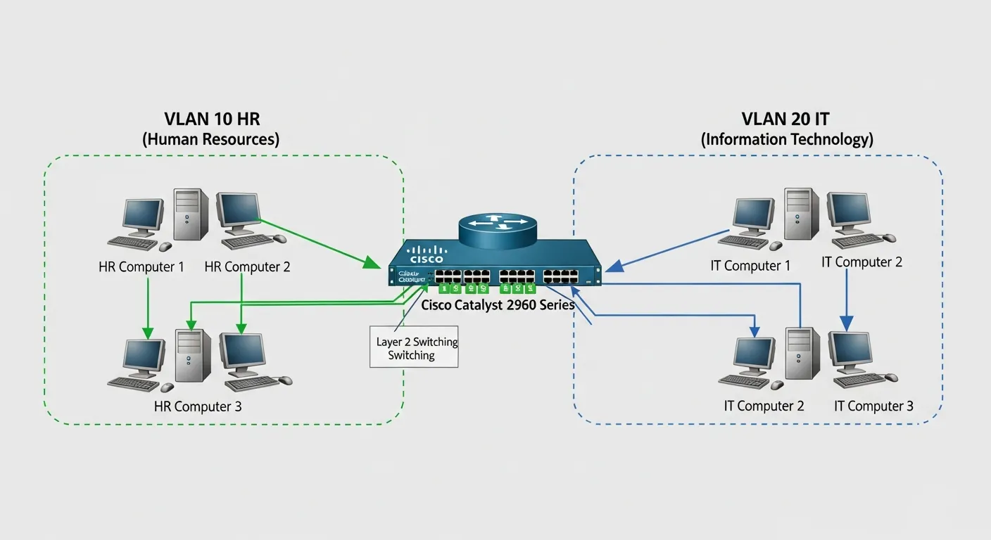 Diagrama de VLAN em Switch Cisco