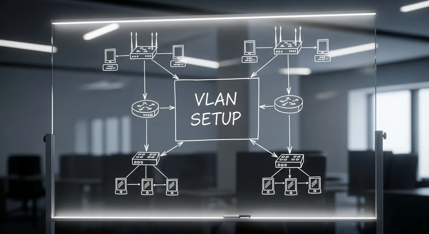 Diagrama de segmentacao de rede em quadro de vidro