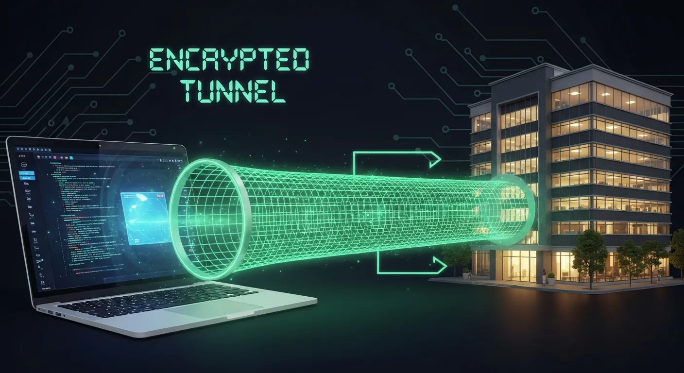 Diagrama de funcionamento de uma VPN corporativa