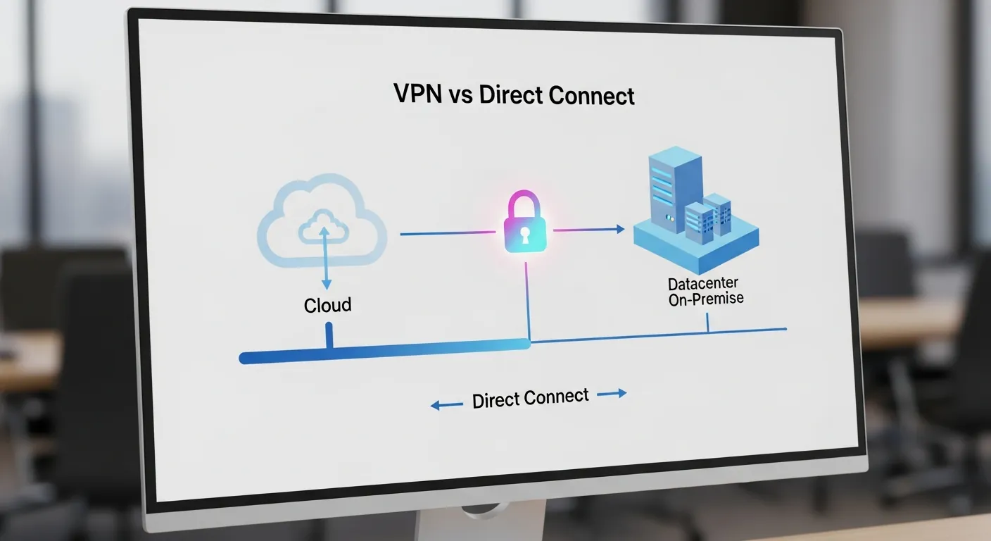 Diagrama de arquitetura VPN e Direct Connect