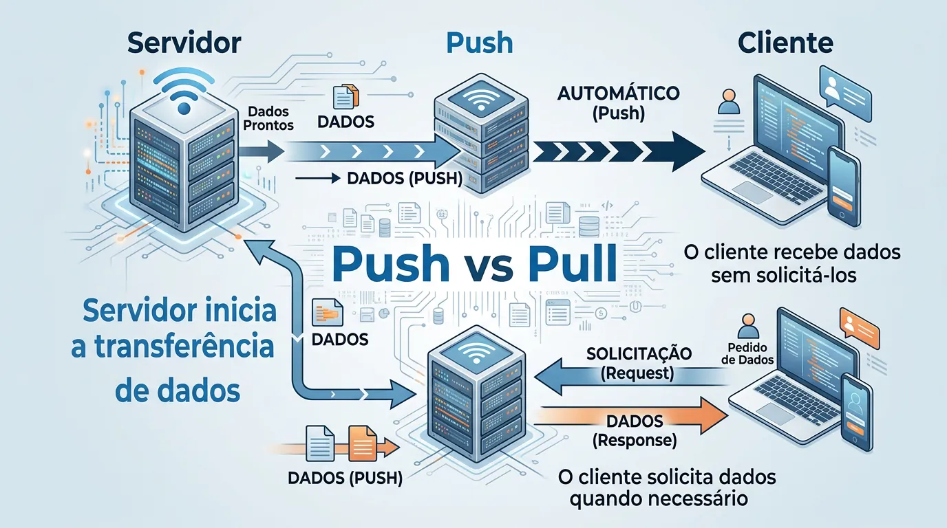 Diagrama de comunicação Push via Webhook