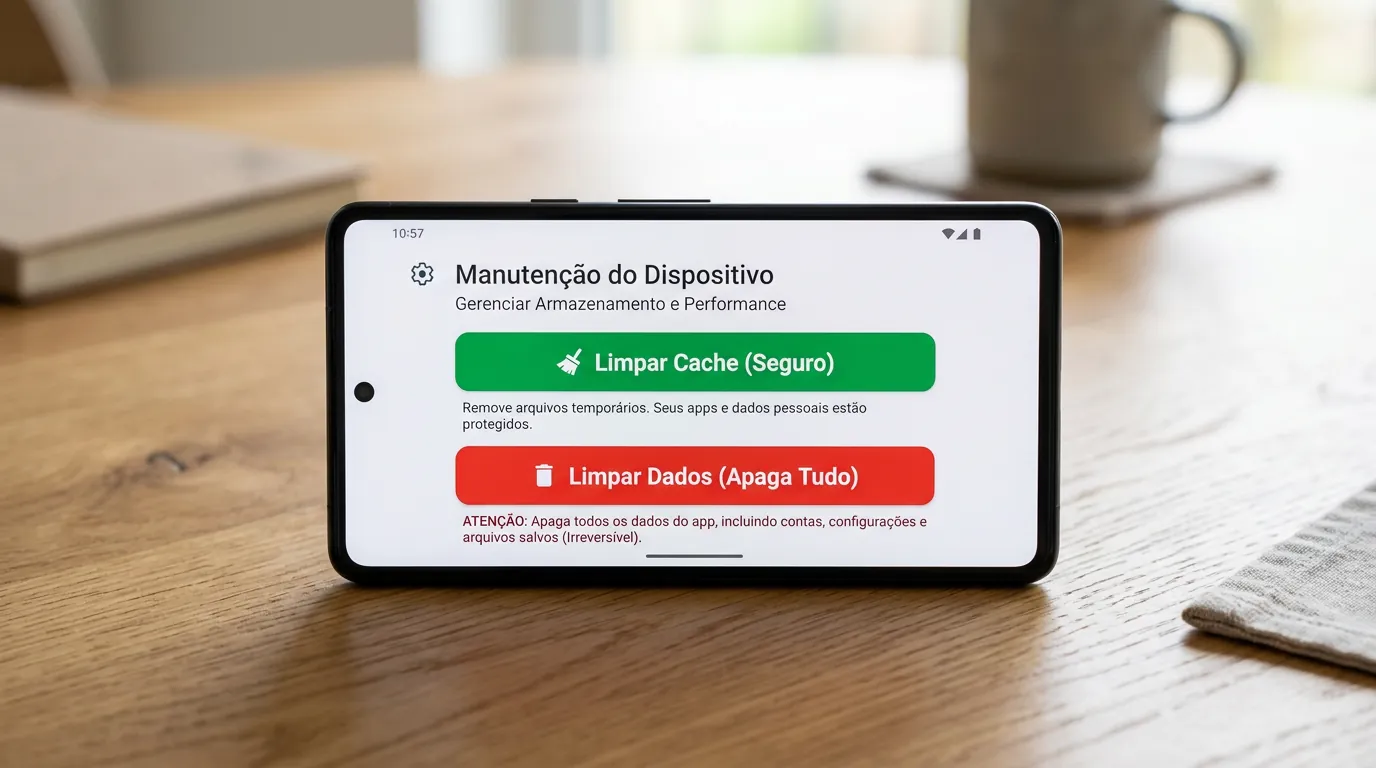 Diferença entre limpar cache e limpar dados no celular