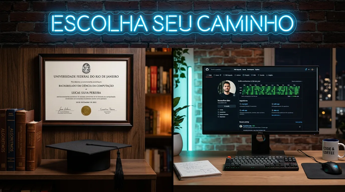 Diploma universitário versus portfólio no GitHub