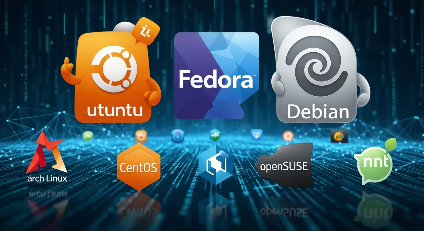 Alt Text: Variedade de distribuições Linux