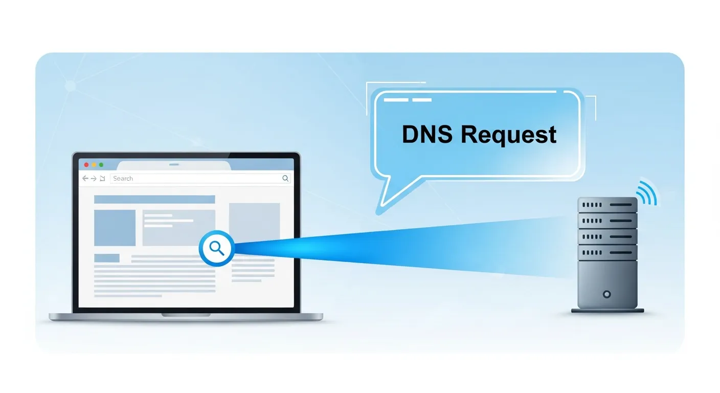 Navegador fazendo requisicao DNS para o servidor