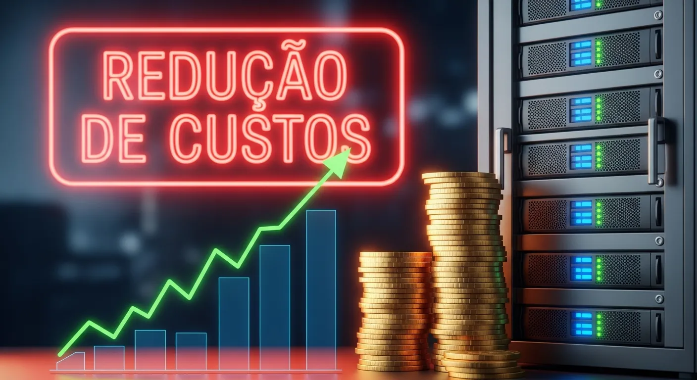 Gráfico de economia de dinheiro com virtualização de servidores