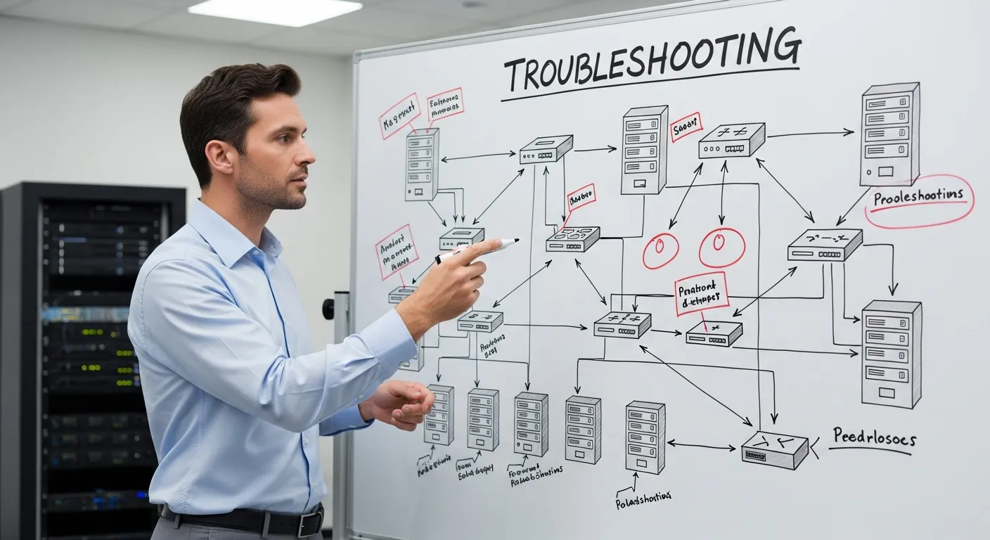 Engenheiro analisando gargalos e falhas na rede