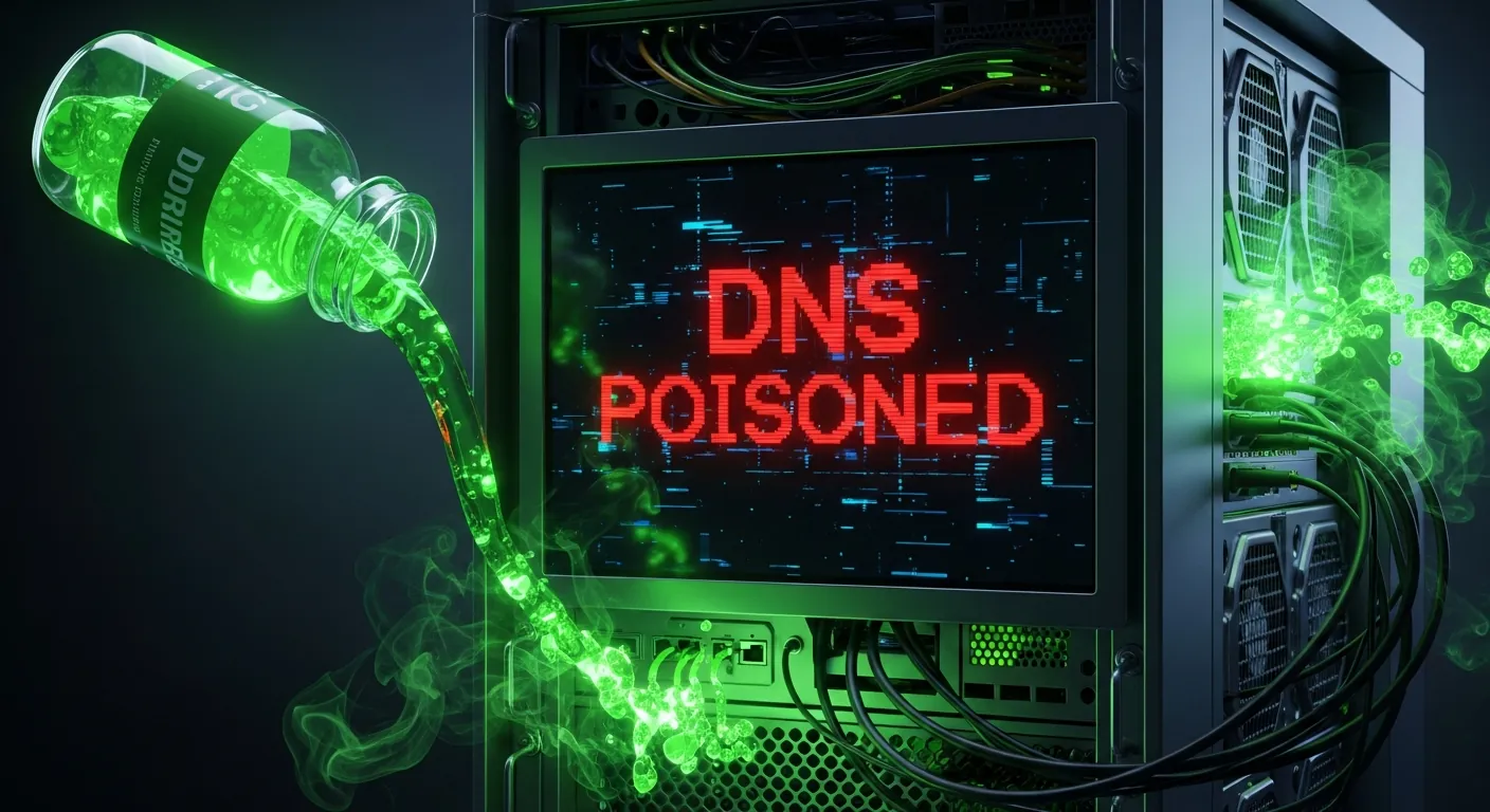 Ilustração de ataque de envenenamento de DNS