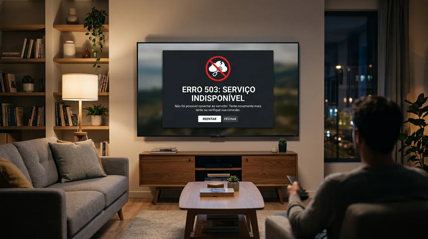 Erro 503 na tela da TV após bloqueio de servidores de TV Box pirata