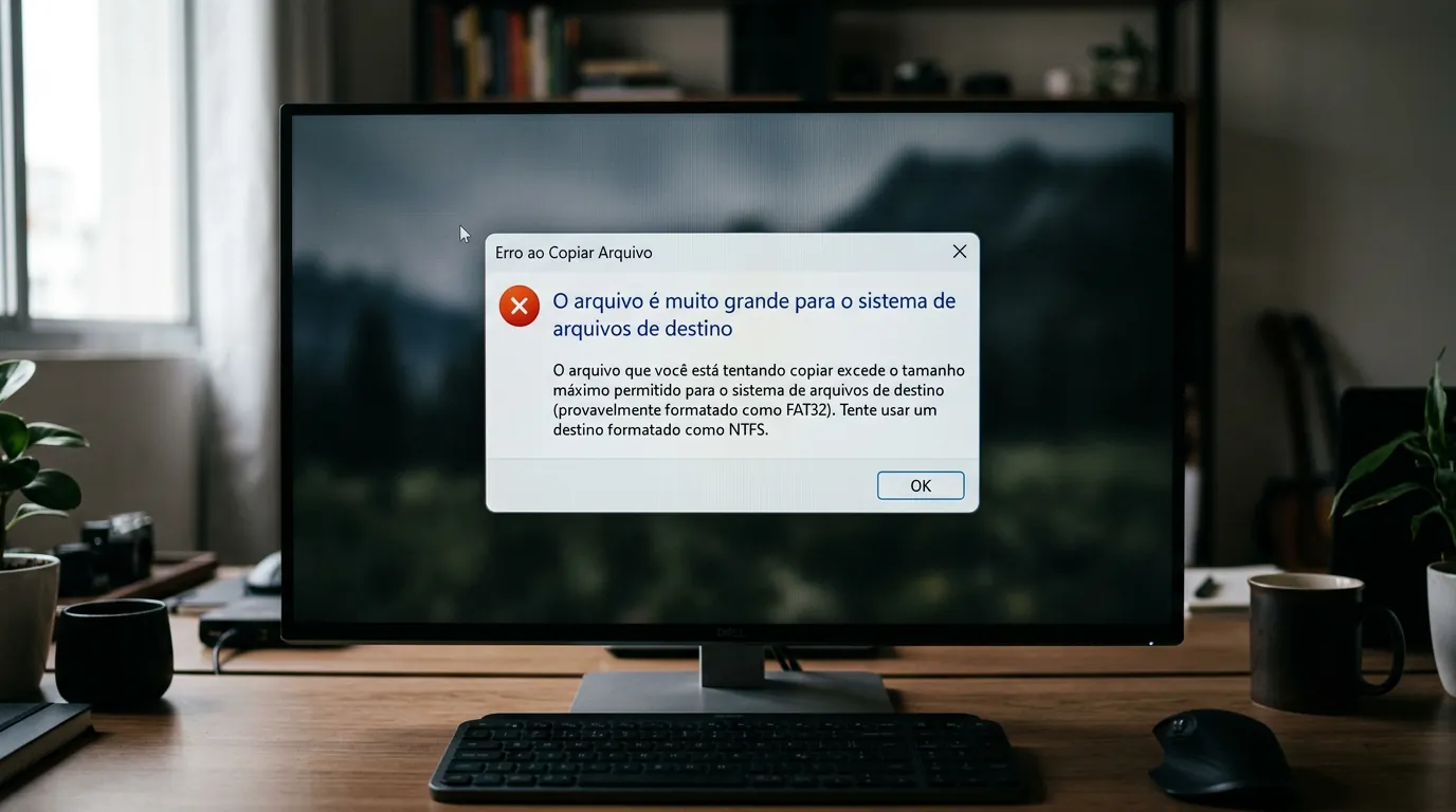 Erro de limite de 4GB do sistema FAT32