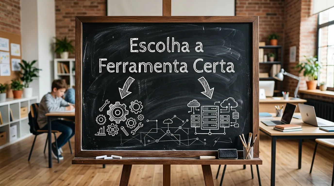 Lousa com estratégia de escolha de framework