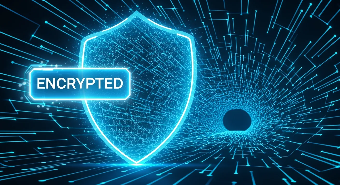 Escudo digital protegendo túnel de dados HTTPS