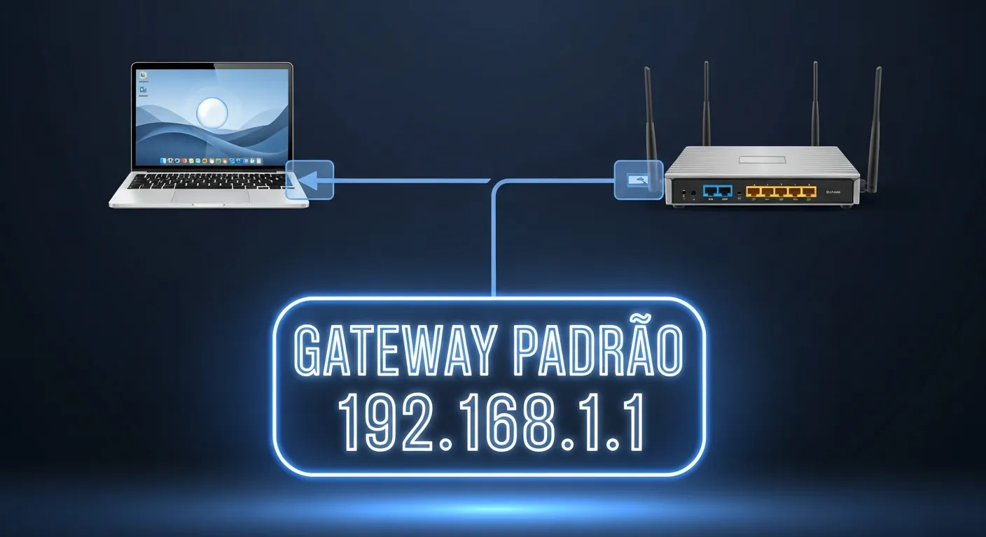Esquema de rede mostrando o Gateway Padrão