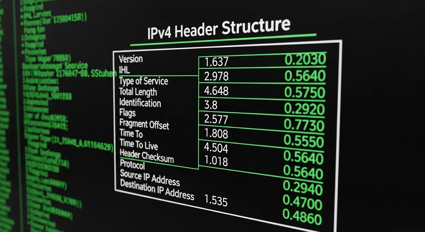 Estrutura dos campos do cabeçalho IPv4