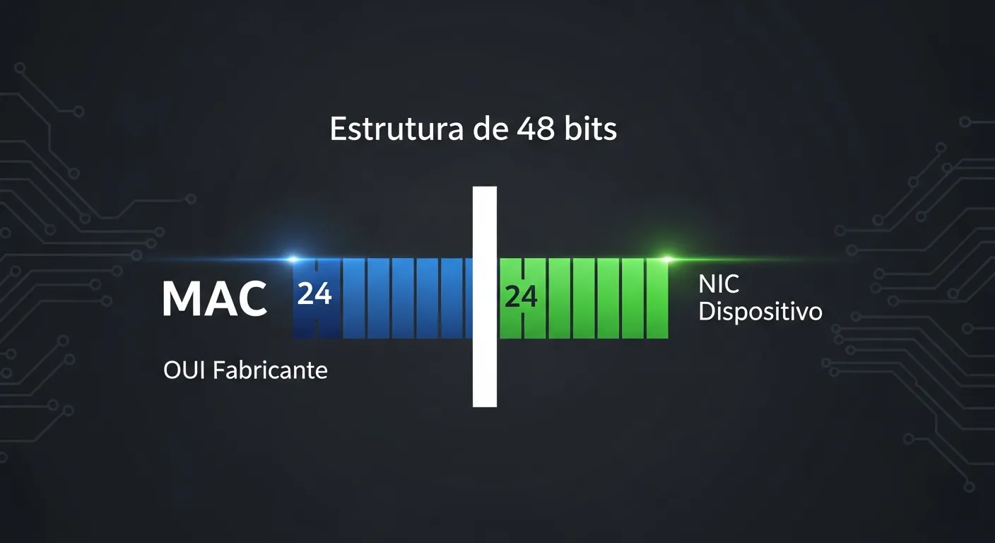 Estrutura hexadecimal de um endereço MAC