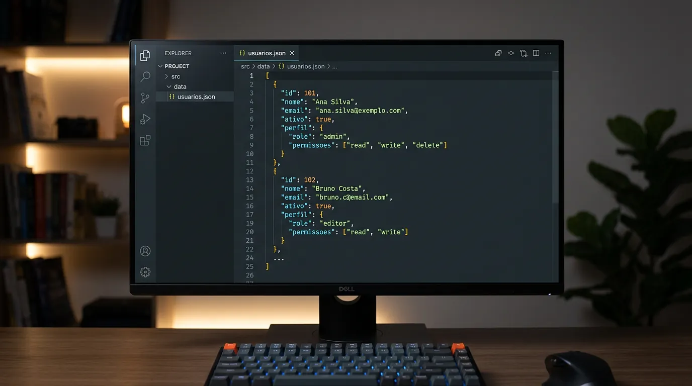 Exemplo de código JSON em API REST