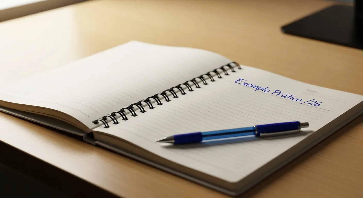 Caderno com exemplo prático de cálculo de subnetting