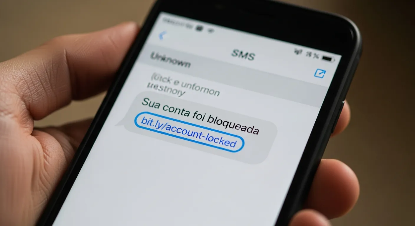 Exemplo de smishing na tela do celular